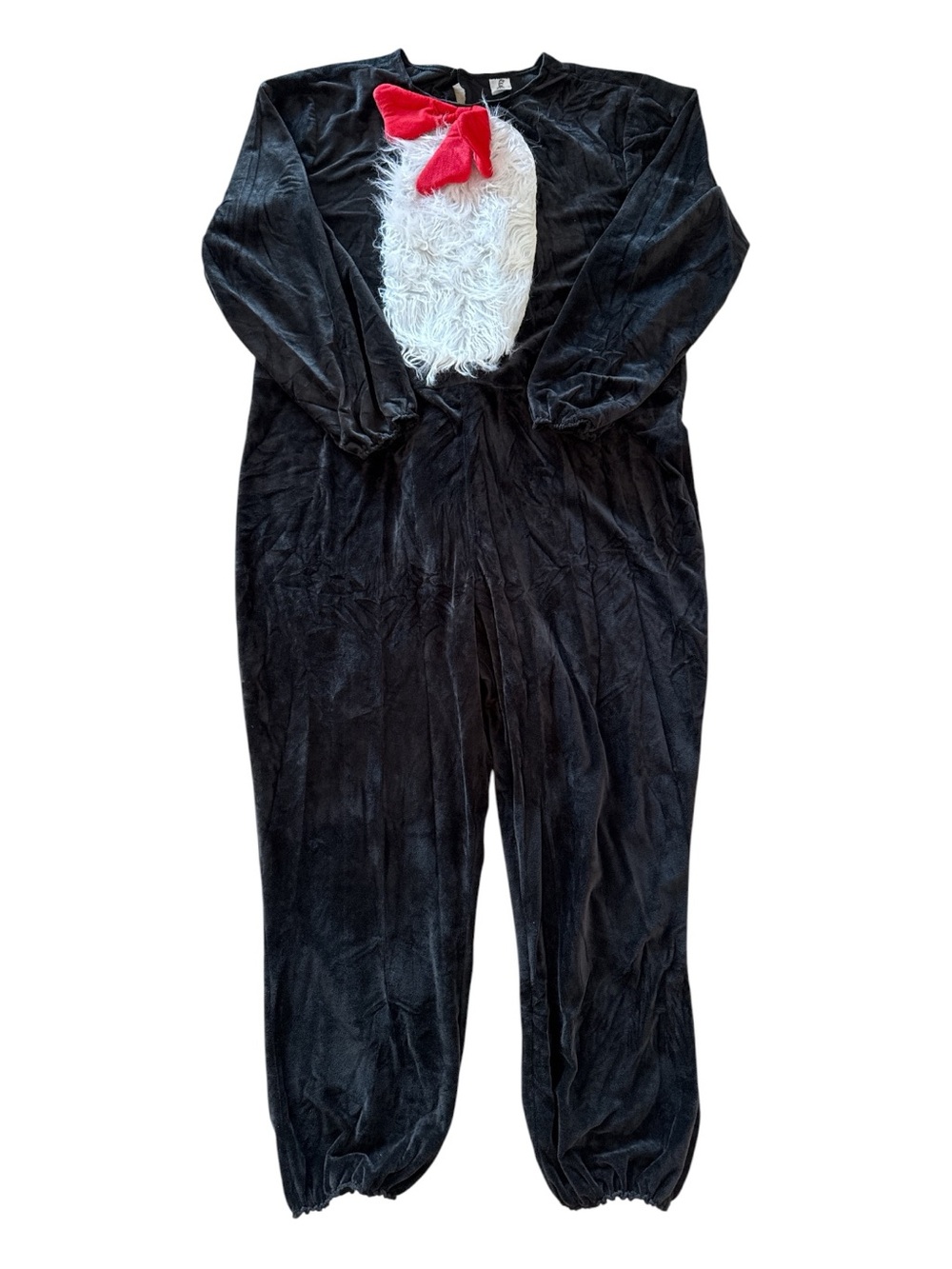 Dr. Seuss The Cat in the Hat Black Costume with Red Bow Size Adult LG/XL